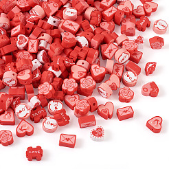 Valentinstag Thema handgefertigte Fimo-Perlen&nbsp;FIND-CW0001-25