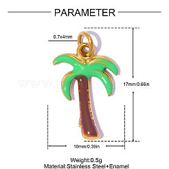 Pendentifs en acier inoxydable 304 avec émail vert&nbsp;SA-OY002-56G