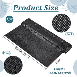 アルミビーズトリムメッシュリボンロール  DIYジュエリークラフト作成用  ブラック  450x1500x2mm&nbsp;DIY-WH0750-413B