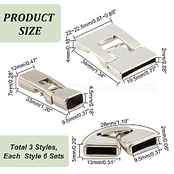 18 set di 3 fermagli a scatto in lega in stile tibetano&nbsp;FIND-PH0008-27