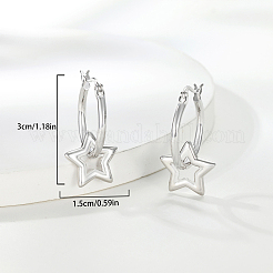 Шикарные серебряные серьги-подвески с пентаграммой для женщин s925 OH2589