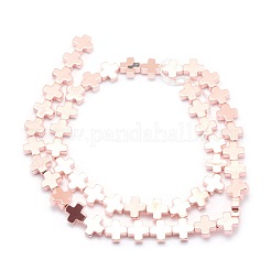 Гальванизировать немагнитных синтетический гематит бисер пряди G-L485-09B-RG