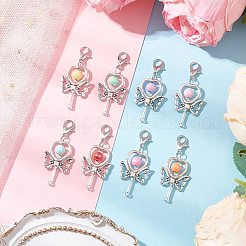 8 шт. подвеска в форме волшебной палочки в форме сердца из акрила и сплава&nbsp;HJEW-JM03228