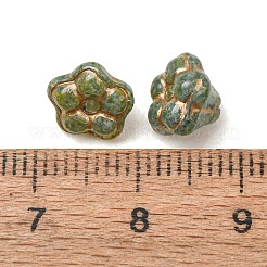 手作りのランプワーク ビーズ キャップ  花  士官候補生ブルー  7x8.5x8.5mm  穴：1mm  約240個/袋&nbsp;LA-CBAA1BE-02N