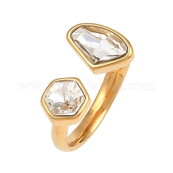 Bracciale aperto da donna in acciaio inossidabile 304 con zirconi cubici&nbsp;CU-CBACD1D-01G-01