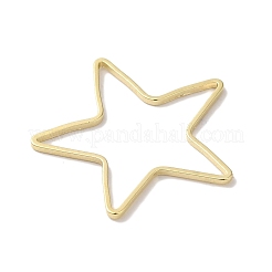 真鍮製フレームコネクター  鉛フリー＆カドミウムフリー  スター  24KGP本金メッキ  19x20x1mm  内径：14x17mm&nbsp;KK-K383-09D-G
