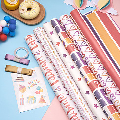 Слово с днем рождения узор подарочная упаковка бумажные наборы DIY-TAC0020-49