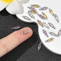 Trapezförmige Verbindungsstücke aus Messing mit Zirkonia-Pavé&nbsp;XGRQ2O597-444P