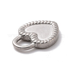 変色しない304ステンレススチールペンダント  ハートロック  ステンレス鋼色  18x14x2.5mm  穴：4.5mm&nbsp;STAS-E169-29P
