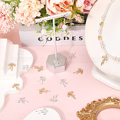 8 пара подвесок из латуни 2 цветов с микропаве из прозрачных кубических цирконий&nbsp;KK-SC0006-24