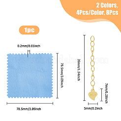 8 шт. 2-х цветные 925-х серебряные удлинительные цепочки STER-FI0001-03