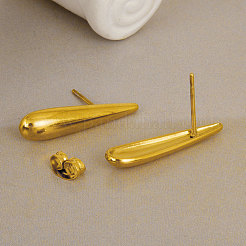 Boucles d'oreilles élégantes en forme de larme en acier inoxydable 304&nbsp;WI0157-2