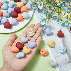 48 шт. 6-х цветные прорезиненные непрозрачные акриловые бусины MACR-FH0001-16