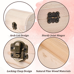 Scatole portaoggetti in legno con coperchio incernierato e fermagli in metallo&nbsp;AJEW-GF0014-35B