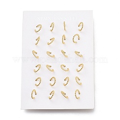 Pendientes de medio aro de acero inoxidable 304&nbsp;LS-EJEW-H100-11A-G