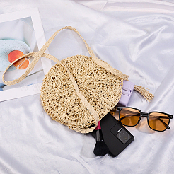 1 шт. трикотажные сумки через плечо из папируса и хлопка AJEW-BBC0002-27B