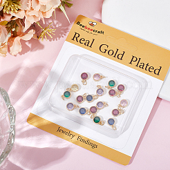 30 шт. настоящая 18-каратная позолоченная латунь с подвесками из кубического циркония&nbsp;ZIRC-BBC0002-92