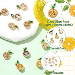 10шт 5 цвета латунные микро проложить кубический цирконий шармы&nbsp;KK-CJ0004-08