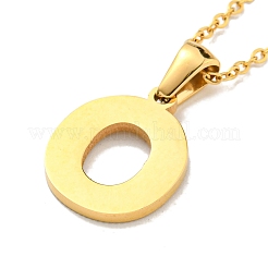 Ионное покрытие (ip) начальная буква 304 нержавеющая сталь кулон ожерелья NJEW-M199-01G-O