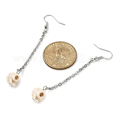 Окрашенные синтетические бирюзовые серьги&nbsp;EJEW-JE06511