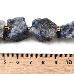 Необработанные грубые натуральные голубые точечные яшмовые бусины нити G-Z087-B01