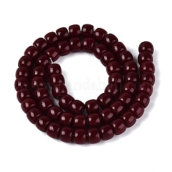 オペークガラスビーズ連売り  バレル  暗赤色  8x6mm  穴：1.6mm  約61~62個/連  14.84''~15.16''（37.7~38.5センチメートル）&nbsp;LS-GLAA-NH0002-B13