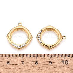 Подвески в форме ромба из нержавеющей стали 304 с кристаллами и стразами&nbsp;STAS-T072-64G