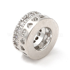 Латунные микро проложить Цирконий Европейский бисером KK-M248-03P