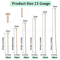 60 шт. 6 шт. латунных штифта с плоской головкой FIND-BC0003-94G