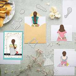 Девушка из углеродистой стали вырубка умирает трафареты DIY-WH0309-1556