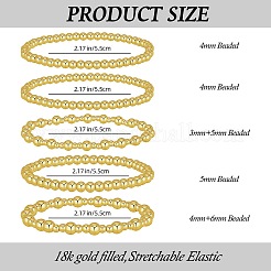 5шт круглые латунные браслеты из бисера для женщин BJEW-SW00151