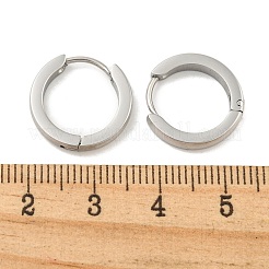 変色しにくいつや消し304ステンレススチール製女性用フープピアス  316ステンレススチールピン付き  ステンレス鋼色  3x15.5mm&nbsp;EJEW-C096-31C-P