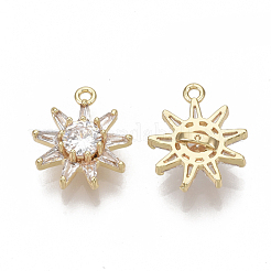 Pendentifs avec zircon cubiques à micro-pavés en laiton&nbsp;KK-S354-099-NF