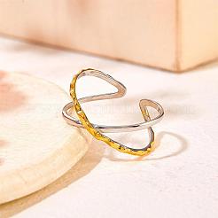 Два тона 925 кольцо из стерлингового серебра крест-накрест регулируемое открытое кольцо x обручальное обручальное кольцо-манжета кольцо обручальное кольцо для пальцев минималистские модные украшения для женщин JR955A