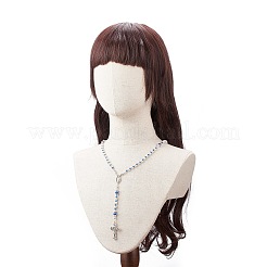 Ожерелье из стеклянных жемчужин и акриловых четок NJEW-TA00041-01