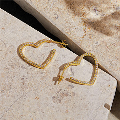 Серьги-гвоздики из латуни с микропаве из кубического циркония класса ААА JE013A-X