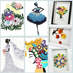 9 ensemble de 9 bandes de papier de quilling rectangulaires dégradées&nbsp;DIY-CP0012-32