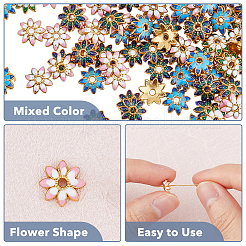 100 шт. многолепестковые колпачки для бусин из сплава с эмалью FIND-HY0001-07