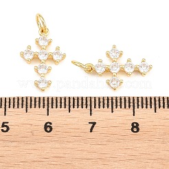 Ciondoli pasquali in ottone con micro pavé di zirconi cubici trasparenti&nbsp;KK-P353-09G