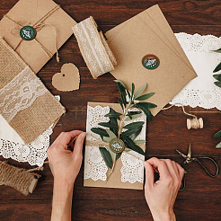 Латунная восковая печать штамп с ручкой AJEW-WH0184-0441