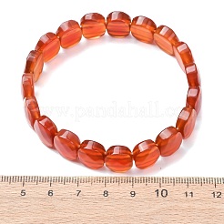 Bracelets extensibles en perles de cornaline naturelle teintées et chauffées&nbsp;BJEW-K251-07O