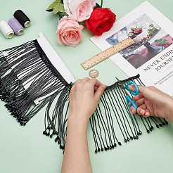 1 ярд полиэстерового кружева с кисточкой из стеклянных бусин OCOR-BC0007-85