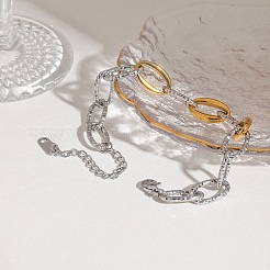 Браслеты-цепочки из нержавеющей стали 304 для женщин&nbsp;BJEW-K279-02GP