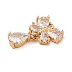 Латунные микропаве прозрачные подвески с фианитом&nbsp;ZIRC-U003-01G-03