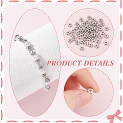 60 шт. бусины из нержавеющей стали марки 304 STAS-UN0061-04