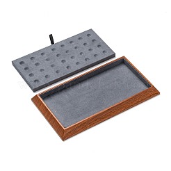 Plateau d'affichage de perles rondes de bijoux de pesentation en bois de rectangle&nbsp;ODIS-P008-13B