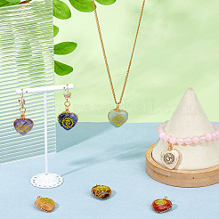 7 шт. 7 стиля подвески в форме сердца из натурального тигрового глаза&nbsp;PALLOY-FH00093