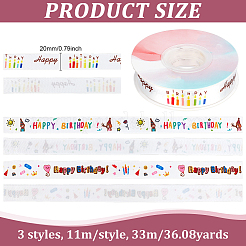 33м 3 стиля полиэстеровая лента на тему дня рождения&nbsp;OCOR-PH0007-02