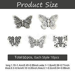 50шт 5 стиля бусины из сплава в тибетском стиле&nbsp;FIND-YW0010-48