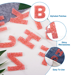 Нашивки со стразами в виде алфавита&nbsp;FW-TAC0001-01D